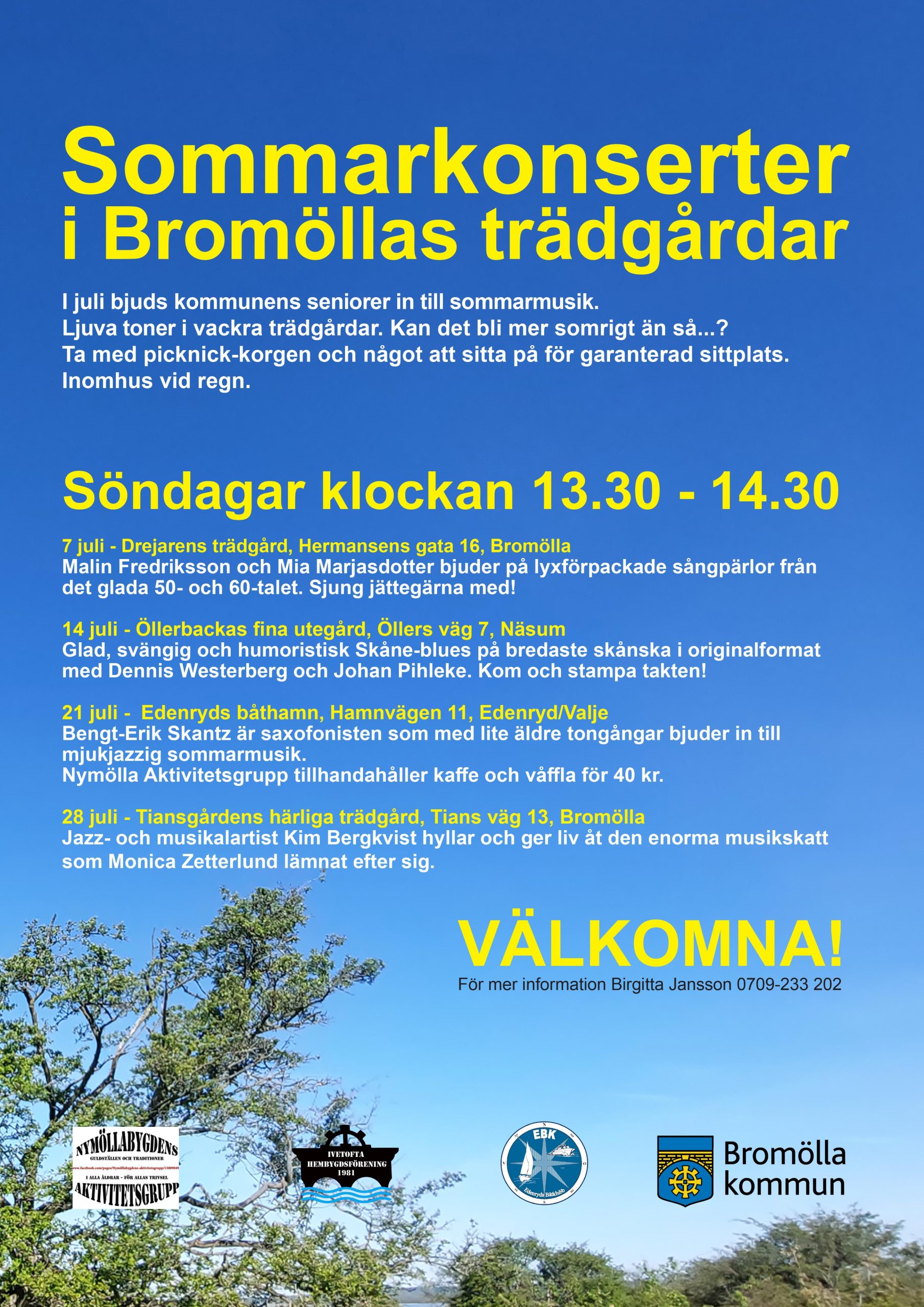 Sommarkonserter i Bromöllas trädgårdar…